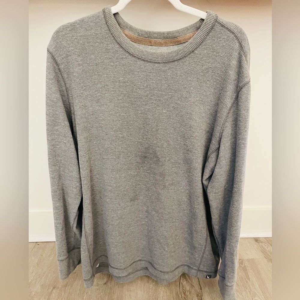 Eddie Bauer Men’s Waffle Knit Long Sleeve Thermal Shirt Gray Size L